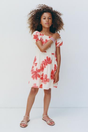 WATERCOLOUR FLORAL DRESS - Red by Zara