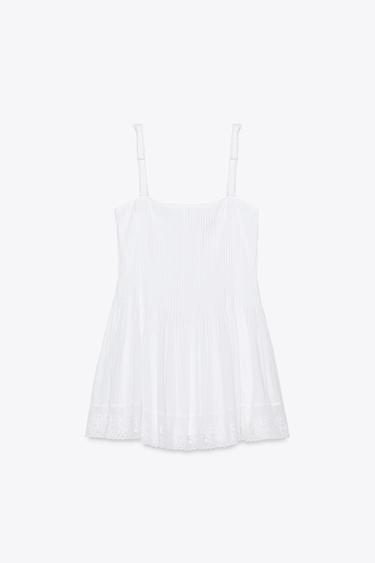 ROBE COURTE EN POPELINE - Blanc de Zara - Image 5