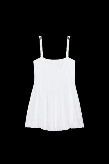 Zara SHORT POPLIN DRESS - White - Image 0