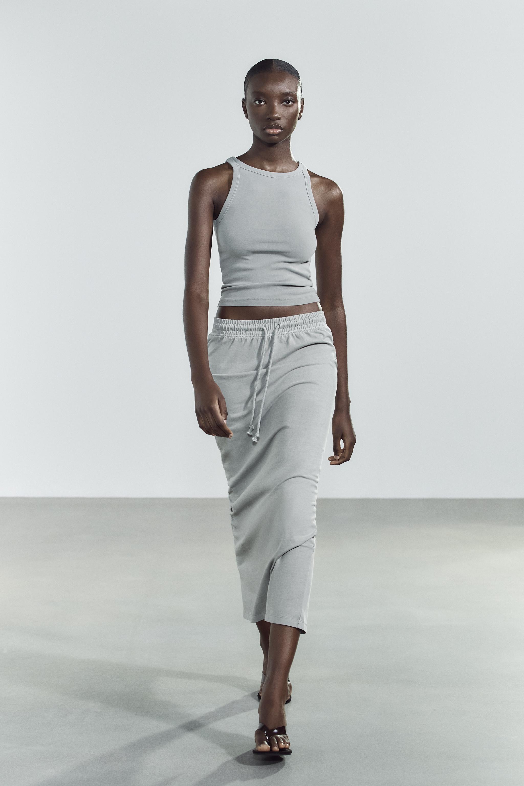 WASHED EFFECT MIDI SKIRT - Sand | ZARA United States