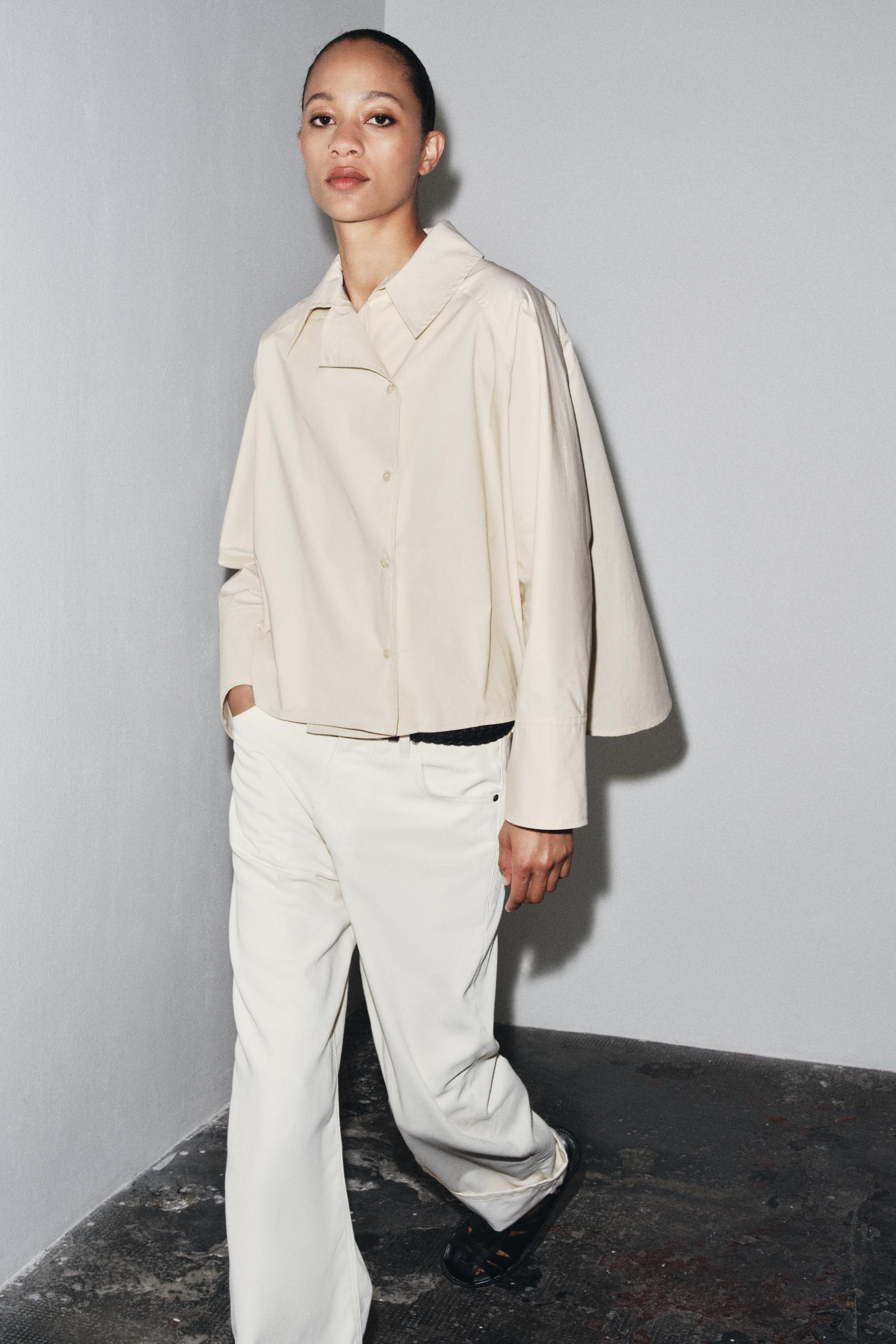 【超レア】PLEATS PLEASE 円形カットソー ZW COLLECTION OVERSIZED PLEATED SHIRT - Stone | ZARA United