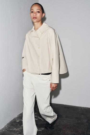ZW COLLECTION OVERSIZE PLEATED SHIRT - Stone by Zara - Image 0
