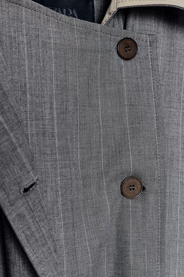 ZW COLLECTION LIMITED EDITION COMBINATION CHECK TRENCH COAT - Grey by Zara - Image 9