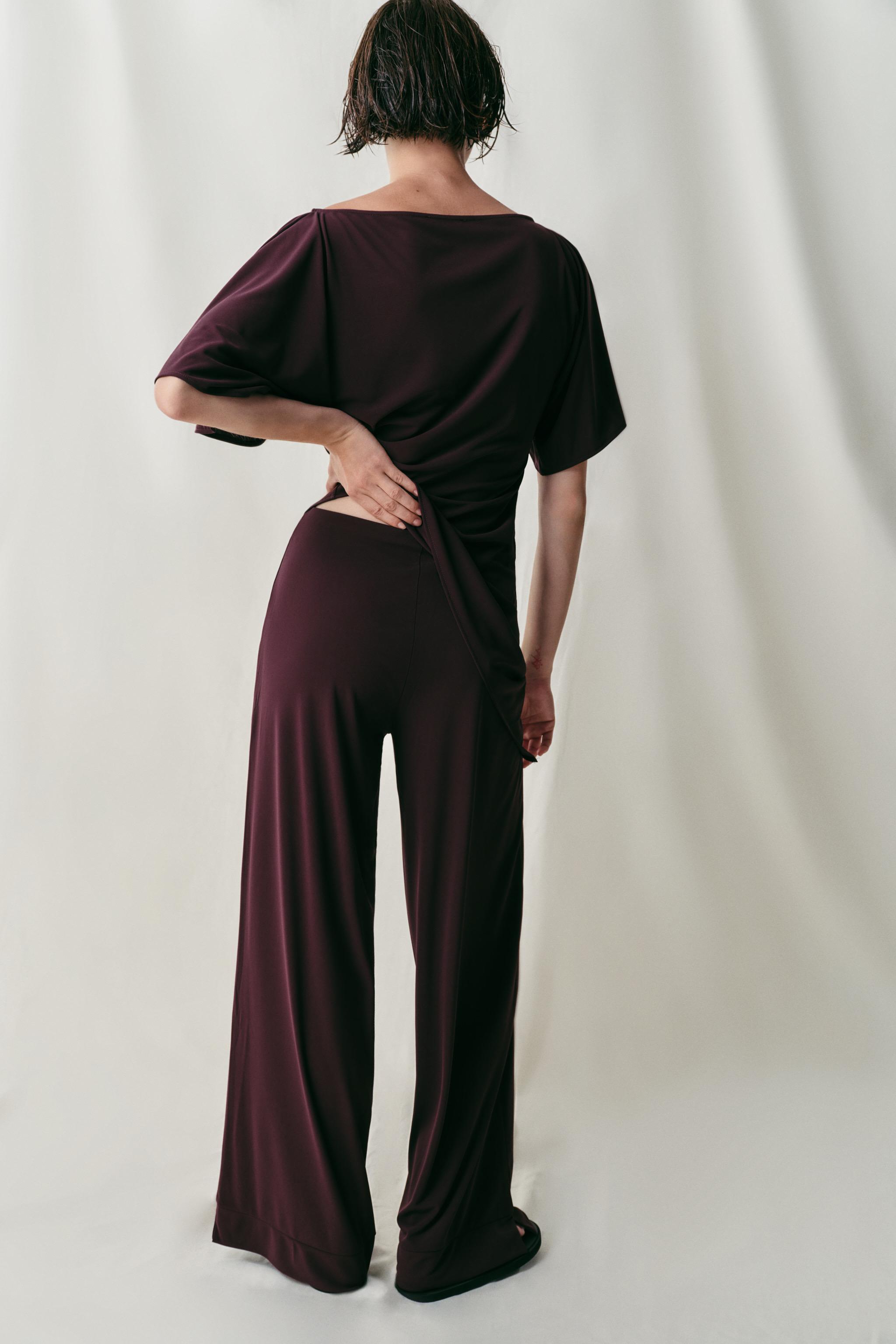 STRAIGHT LEG CREPE PANTS WITH OPENINGS - thumbnail 5