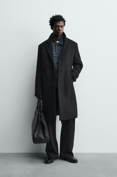 Zara MANTECO® WOOL BLEND COAT - Black