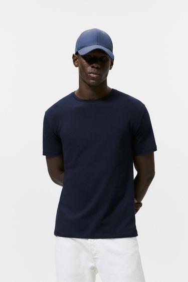 SLIM FIT T-SHIRT - Navy blue by Zara