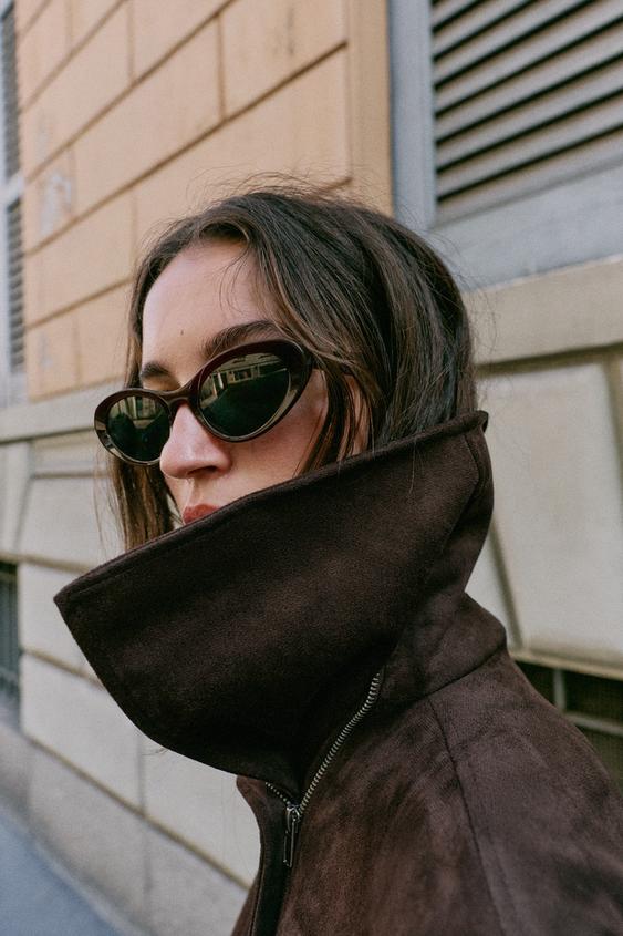 BLOUSON BOMBER COL AMPLE - Marron de Zara - Image 4