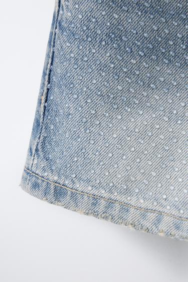 SHORT EN DENIM STRASS - Bleu clair de Zara - Image 3