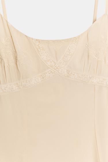 ROBE STYLE LINGERIE BRODÉE - Pêche de Zara - Image 7