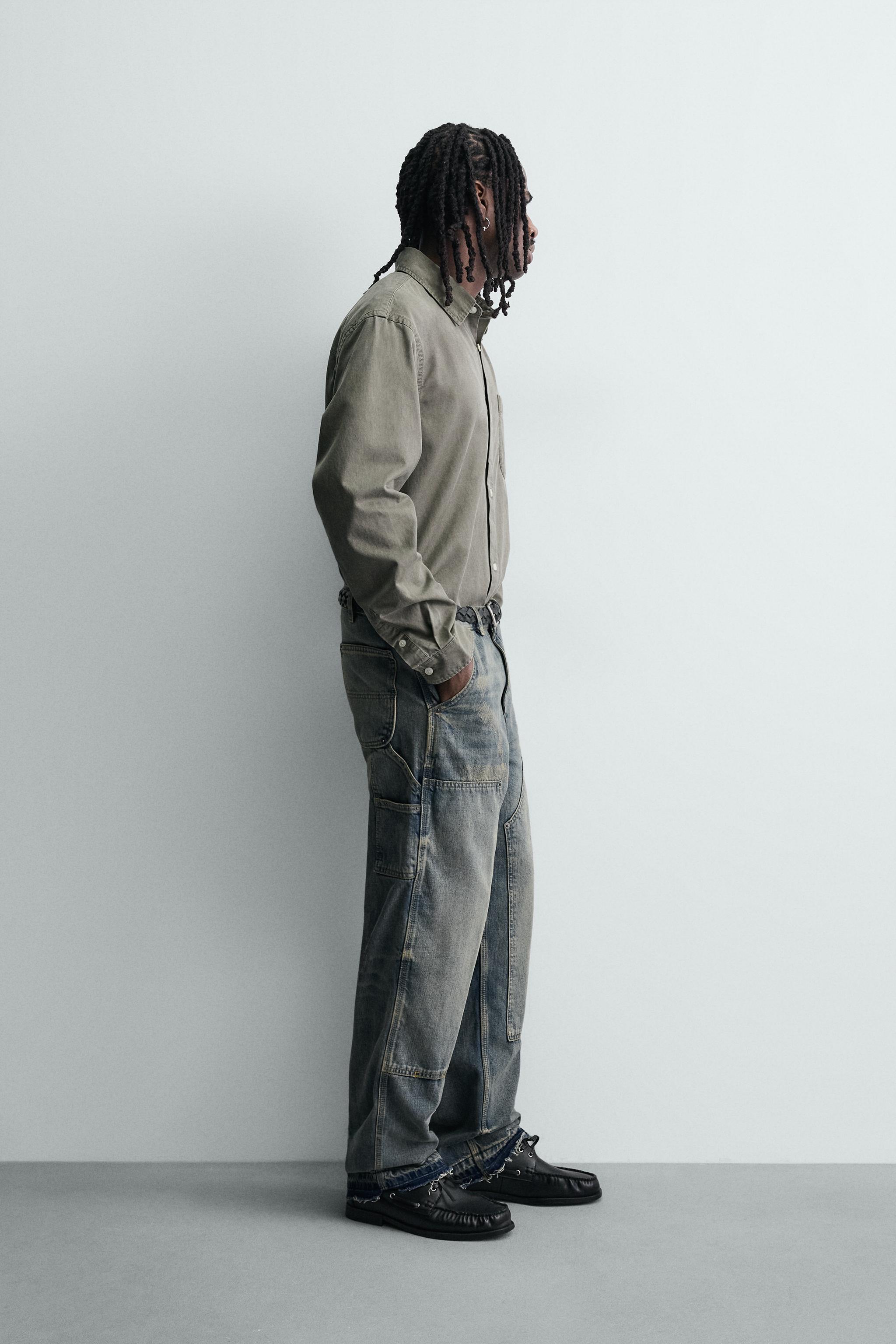 WASHED CARPENTER POCKET JEANS