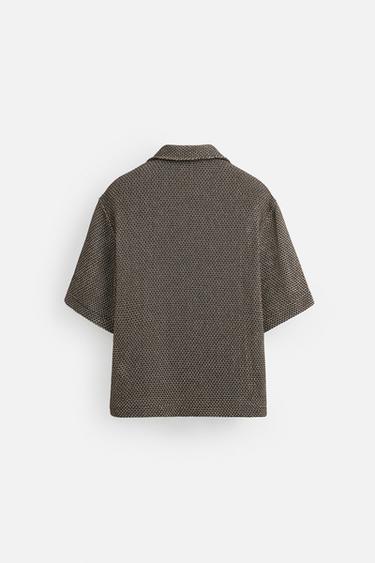 POLO STRUCTURE OUVERTE - Écru / Marron de Zara - Image 8