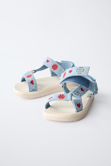 SANDALES BRODÉES - Bleu de Zara - Image 2