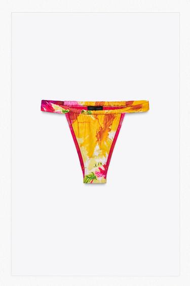 PRINTED TIE-SIDE BIKINI BOTTOMS - Multicoloured by Zara