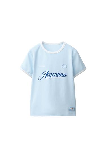 CAMISETA ESTAMPADO ARGENTINA - Azul de Zara