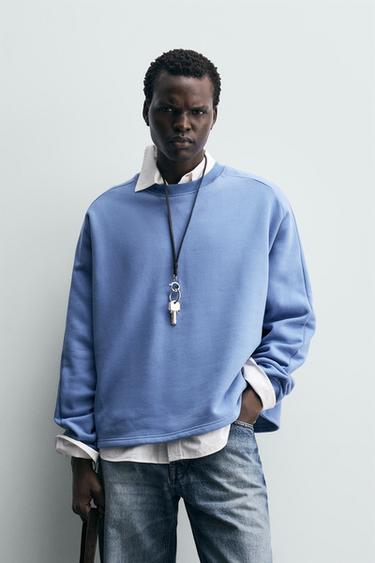 Zara RELAXED FIT SWEATSHIRT - Bluish