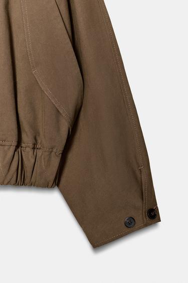 BLOUSON COL MONTANT BAS ÉLASTIQUE - Marron de Zara - Image 5