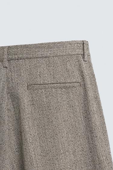 PANTALON STRUCTURÉ À CHEVRON - Beige de Zara - Image 9