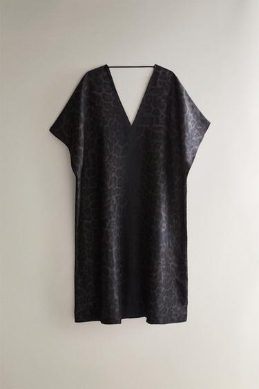 CAFTAN DE PLAGE IMPRIMÉ ANIMAL - Marron de Zara - Image 0
