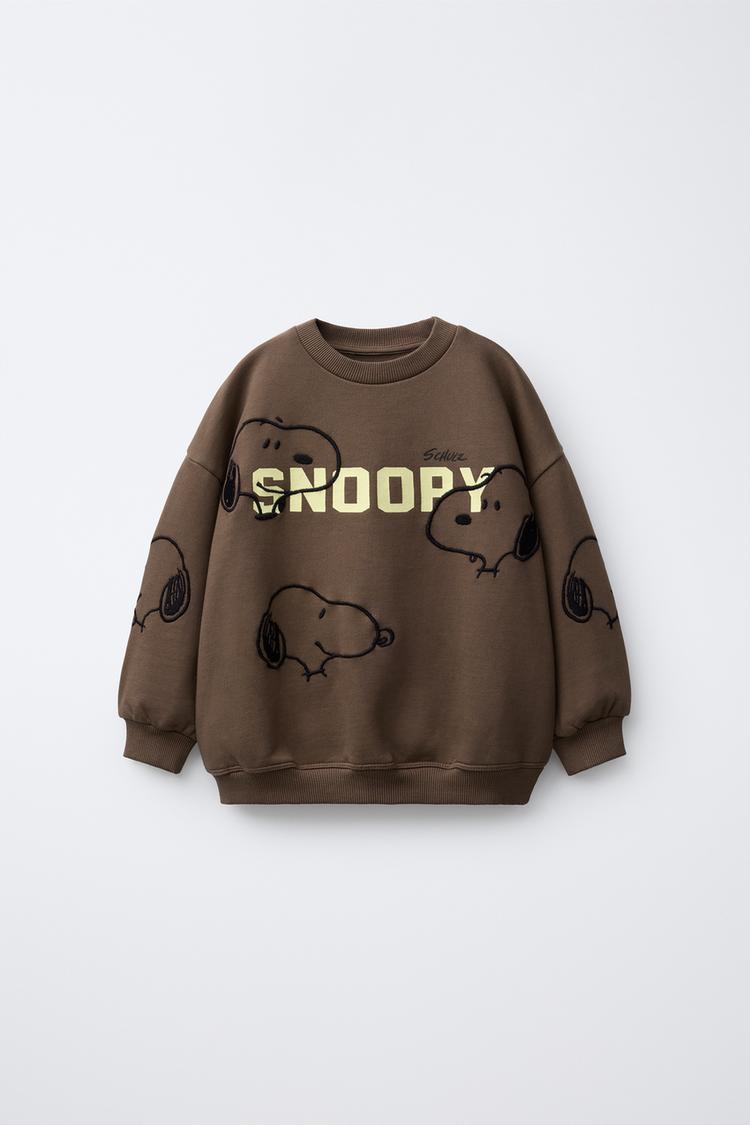 SNOOPY PEANUTS™ EMBROIDERED SWEATSHIRT Dark brown ZARA Canada