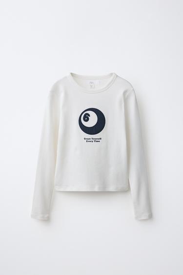 T-SHIRT BARKER BILLARD BRODÉ - Blanc de Zara