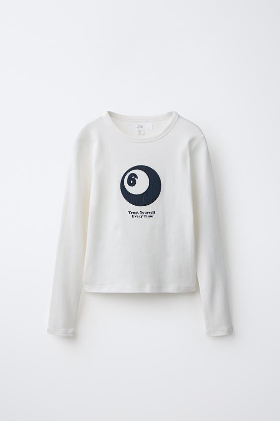 EMBROIDERED BILLIARD BALL T-SHIRT - White by Zara - Image 0
