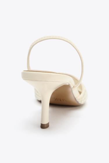 CHAUSSURES OUVERTES À L'ARRIÈRE AVEC PERLES - Blanc de Zara - Image 5