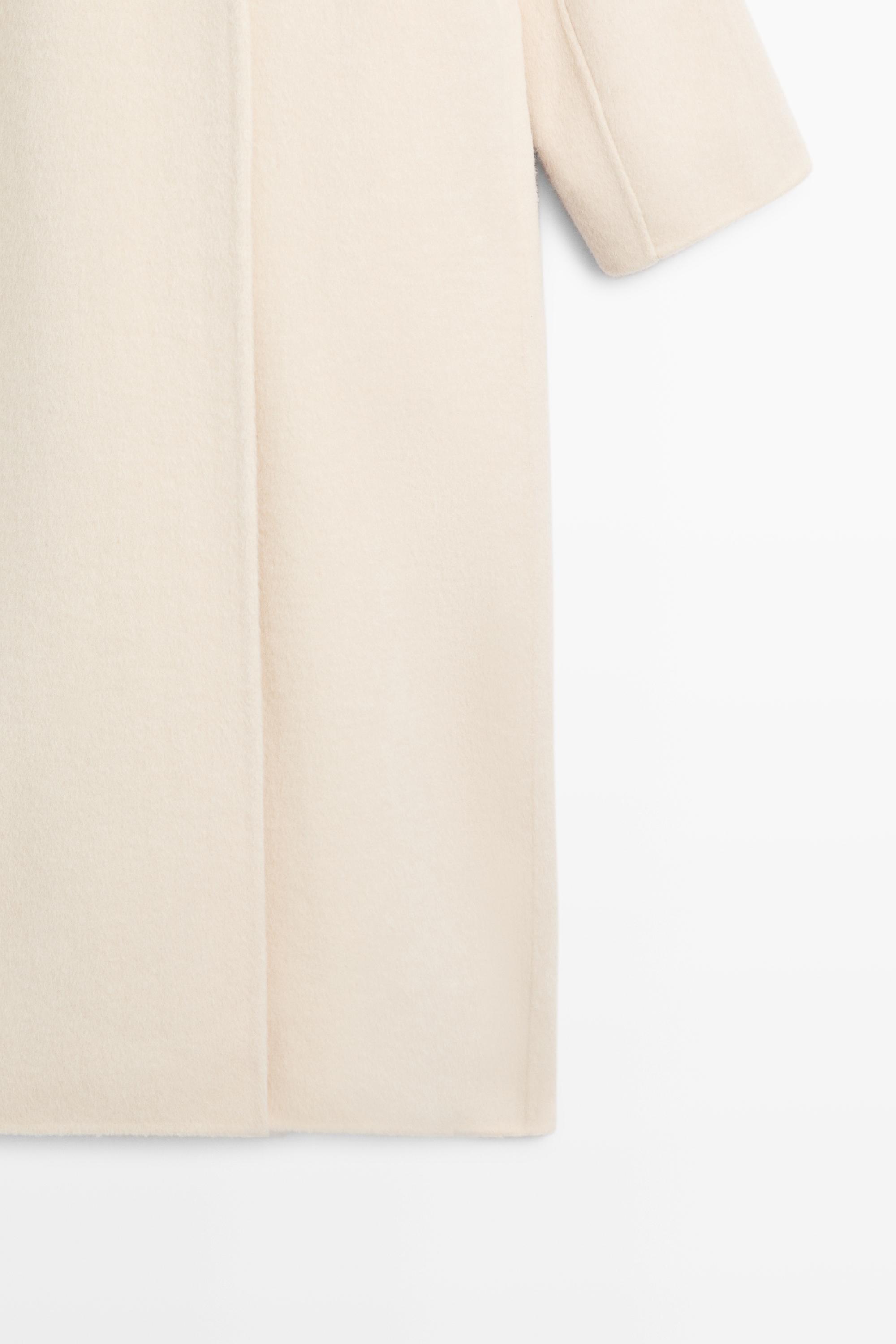 100% wool long coat with scarf