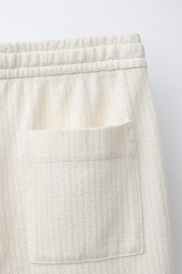 RUSTIC TEXTURED BERMUDA SHORTS - Ecru by Zara - Image 3