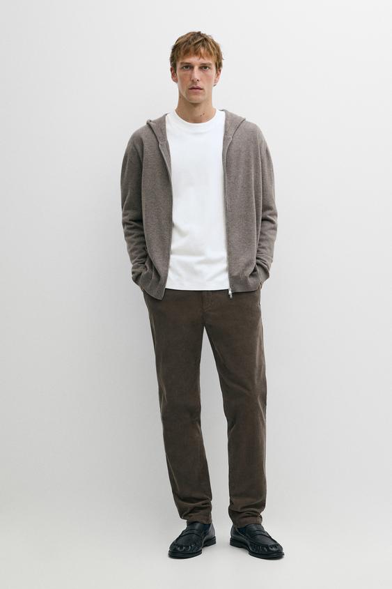Zara Slim fit corduroy pants - Green - Image 0