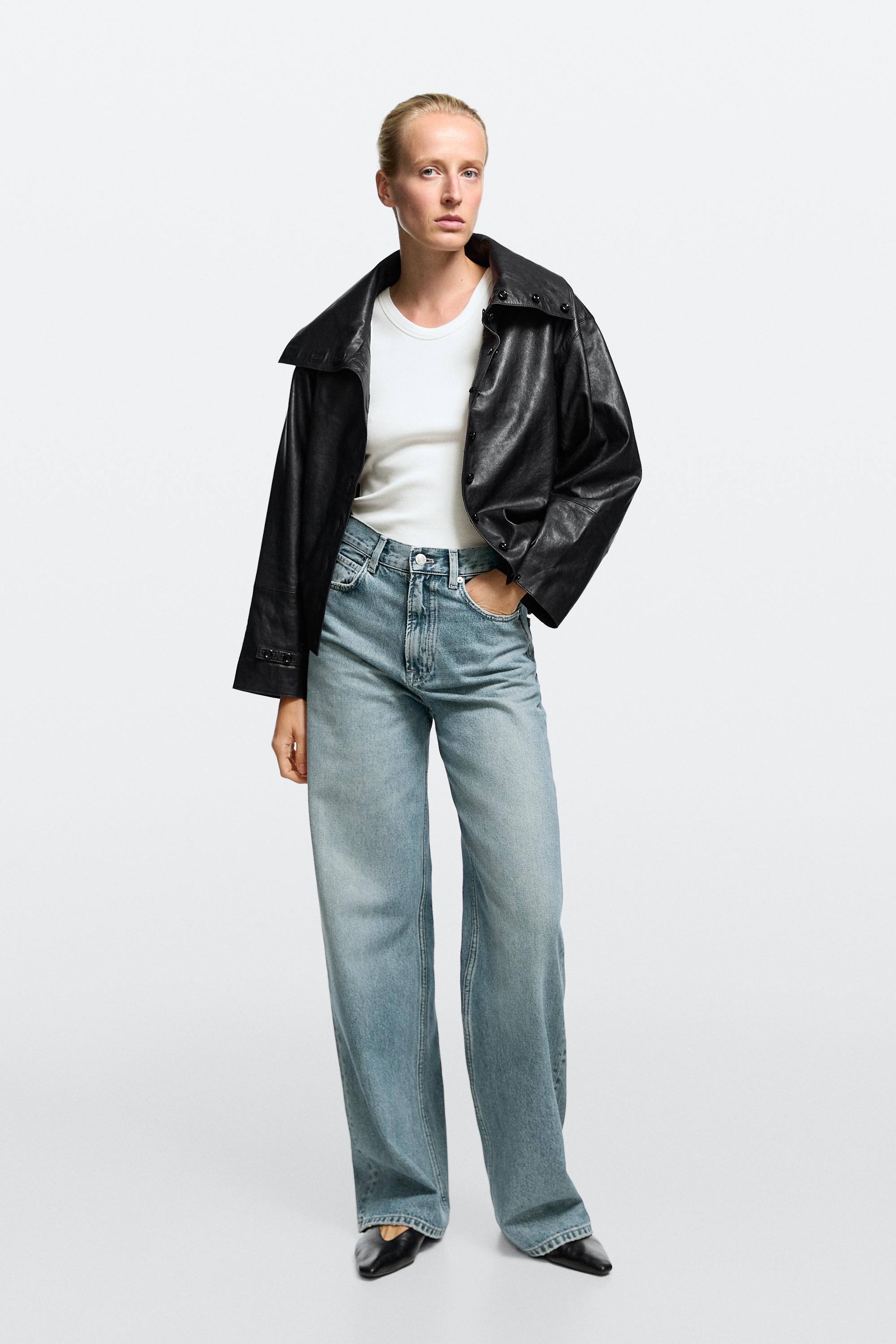 High-waist wide-leg jeans — Aquamarine