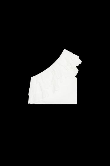 ASYMMETRISCHES TOP AUS GASA MIT VOLANTS - Weiß von Zara - Bild 0
