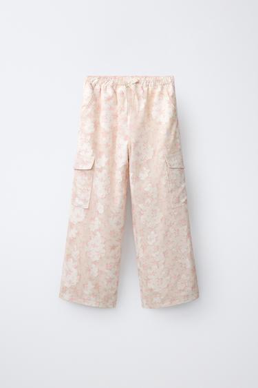 CARGO-HOSE MIT BLUMENMUSTER - Rosa von Zara