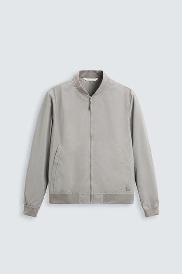 CAZADORA BOMBER LIGERA - Gris medio de Zara