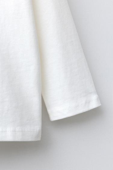 T-SHIRT AVEC INSCRIPTION FLOQUÉE - Blanc de Zara - Image 3