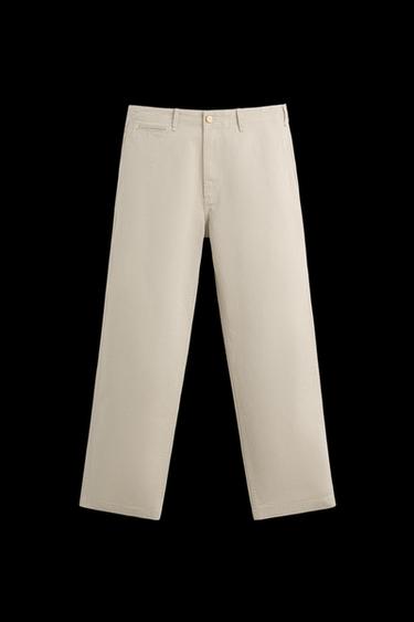 RELAXED FIT CHINO TROUSERS - Stone by Zara - Image 0