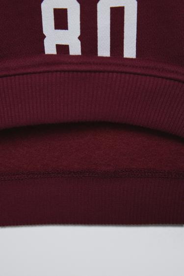 RAISED EMBROIDERY SWEATSHIRT - Burgundy by Zara - Image 5