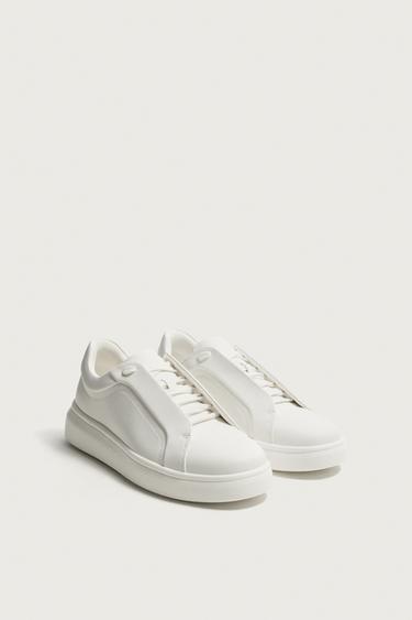 BASKETS À SEMELLES ÉPAISSES - Blanc de Zara