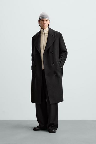 DOUBLE-BREASTED COAT WITH BELT - Black by Zara - Image 0