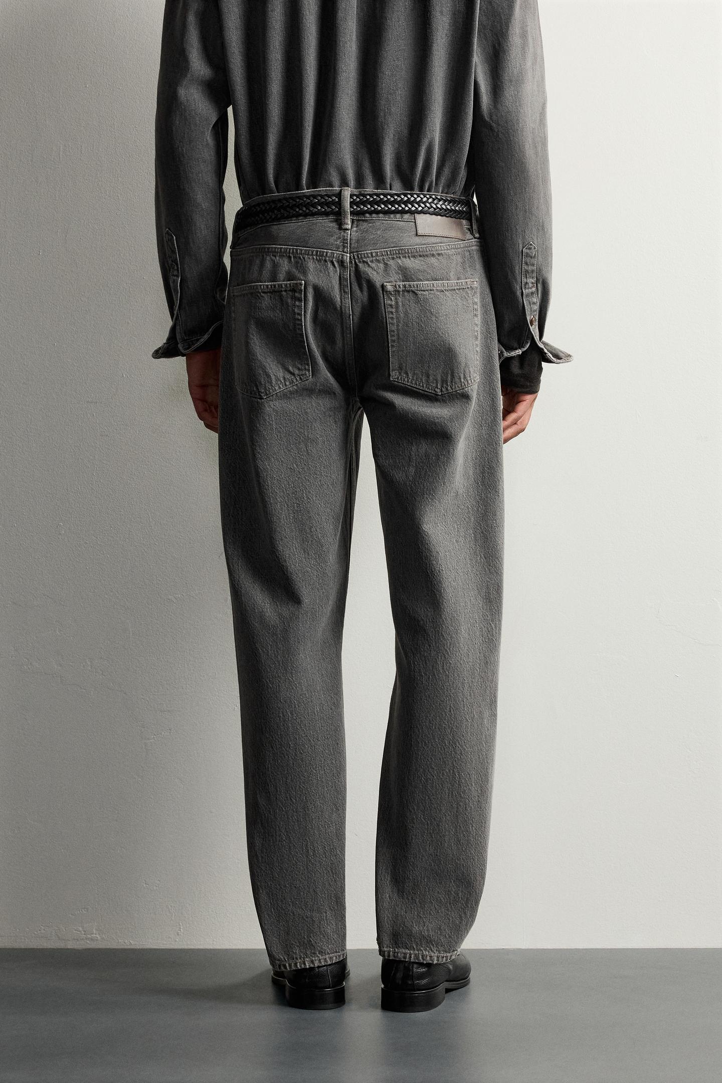 Мужские джинсы Zara Regular Fit, цвет: Серый — фото 3