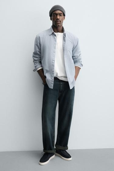 ZAPATO PIEL CASUAL - Azul de Zara - Imagen 0