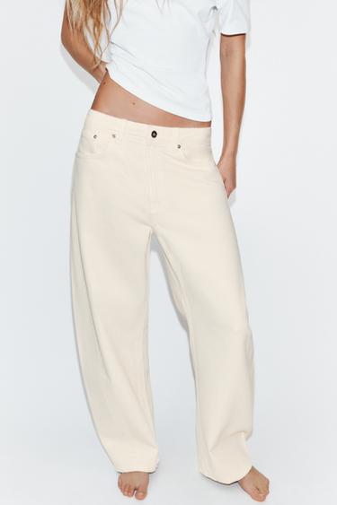 JEANS TRF BAGGY BALLOON TAILLE NORMALE - Blanc cassé de Zara - Image 6