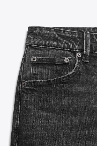 TRF HIGH-WAIST STRAIGHT LEG JEANS - Black by Zara - Image 7