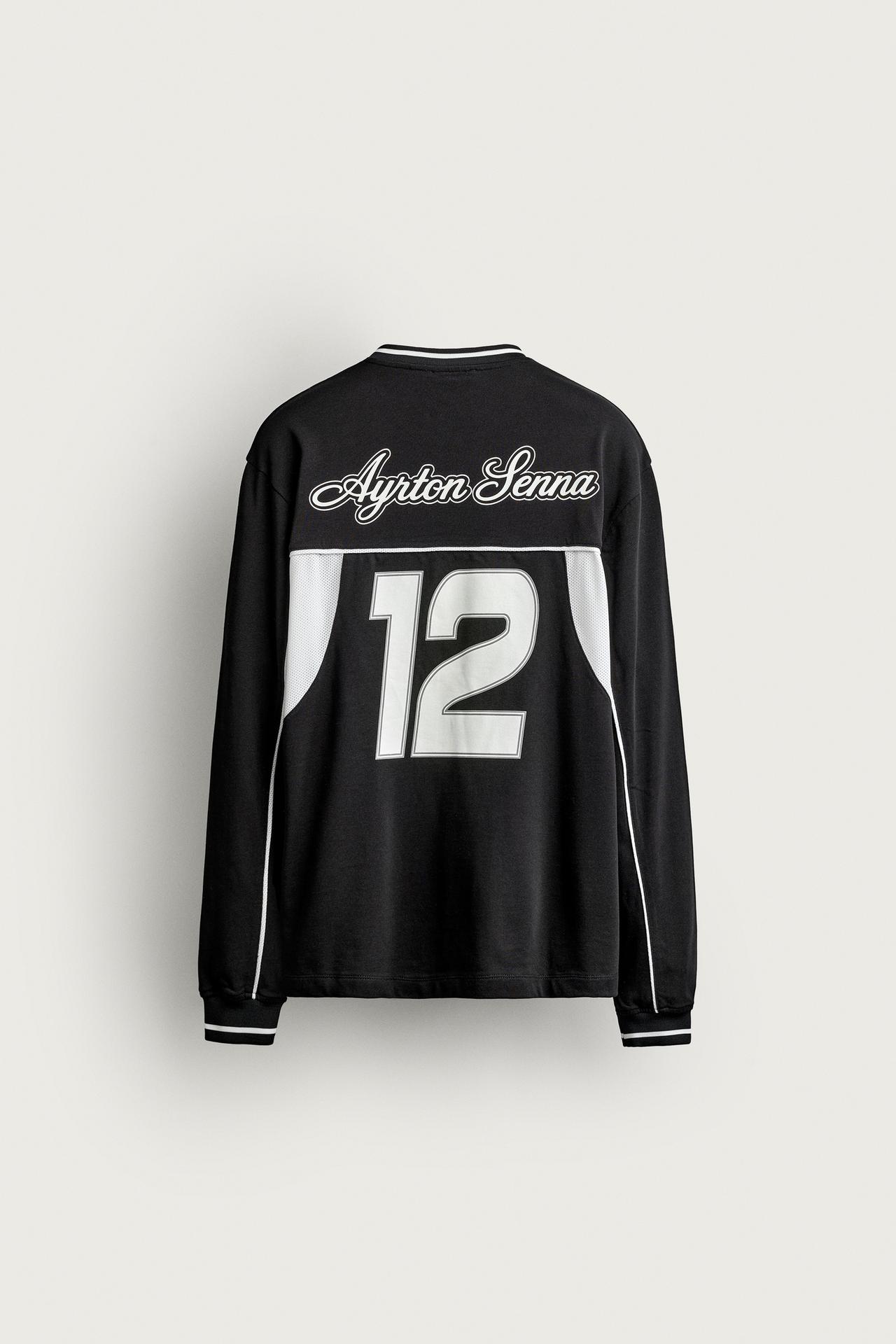 AYRTON SENNA © SENNA BRANDS CONTRAST PRINT T-SHIRT — Black