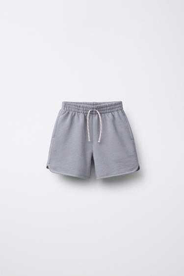 PLUSH TRIMMED BERMUDA SHORTS - Sky blue by Zara - Image 0