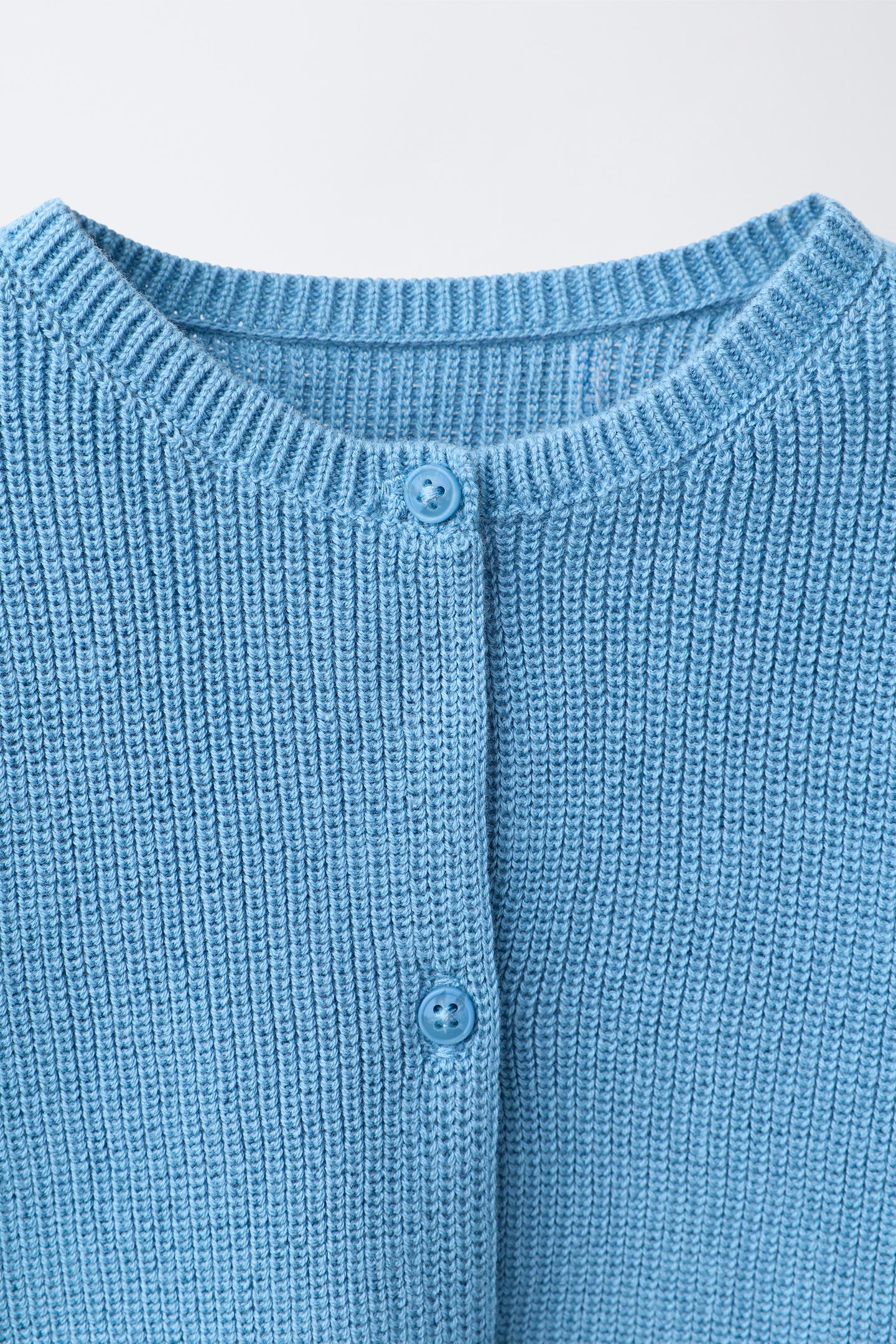 Детский кардиган Zara Purl Knit, цвет: Синий — фото 3