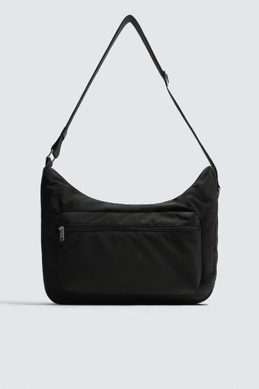 Zara NYLON SHOULDER BAG - Black