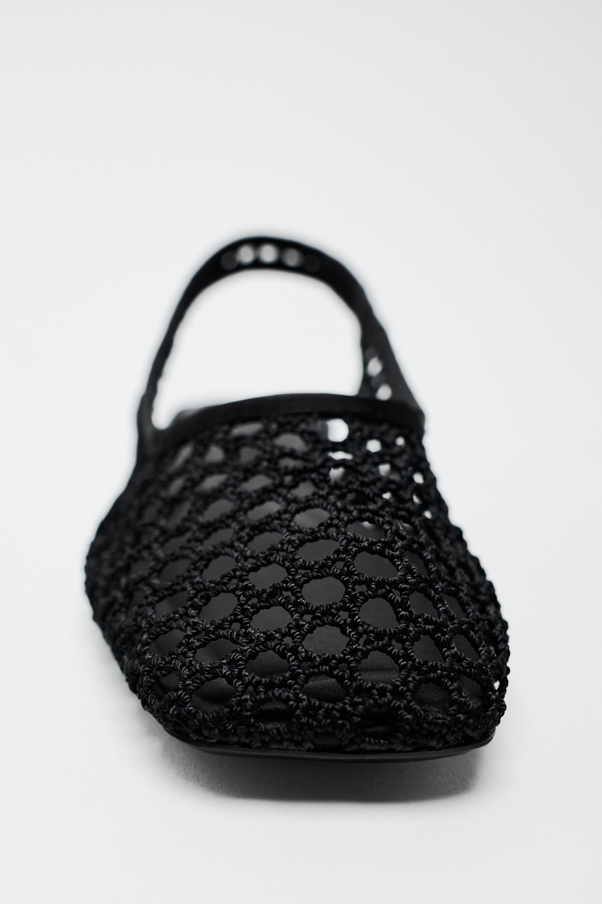 zara woven slingback flats