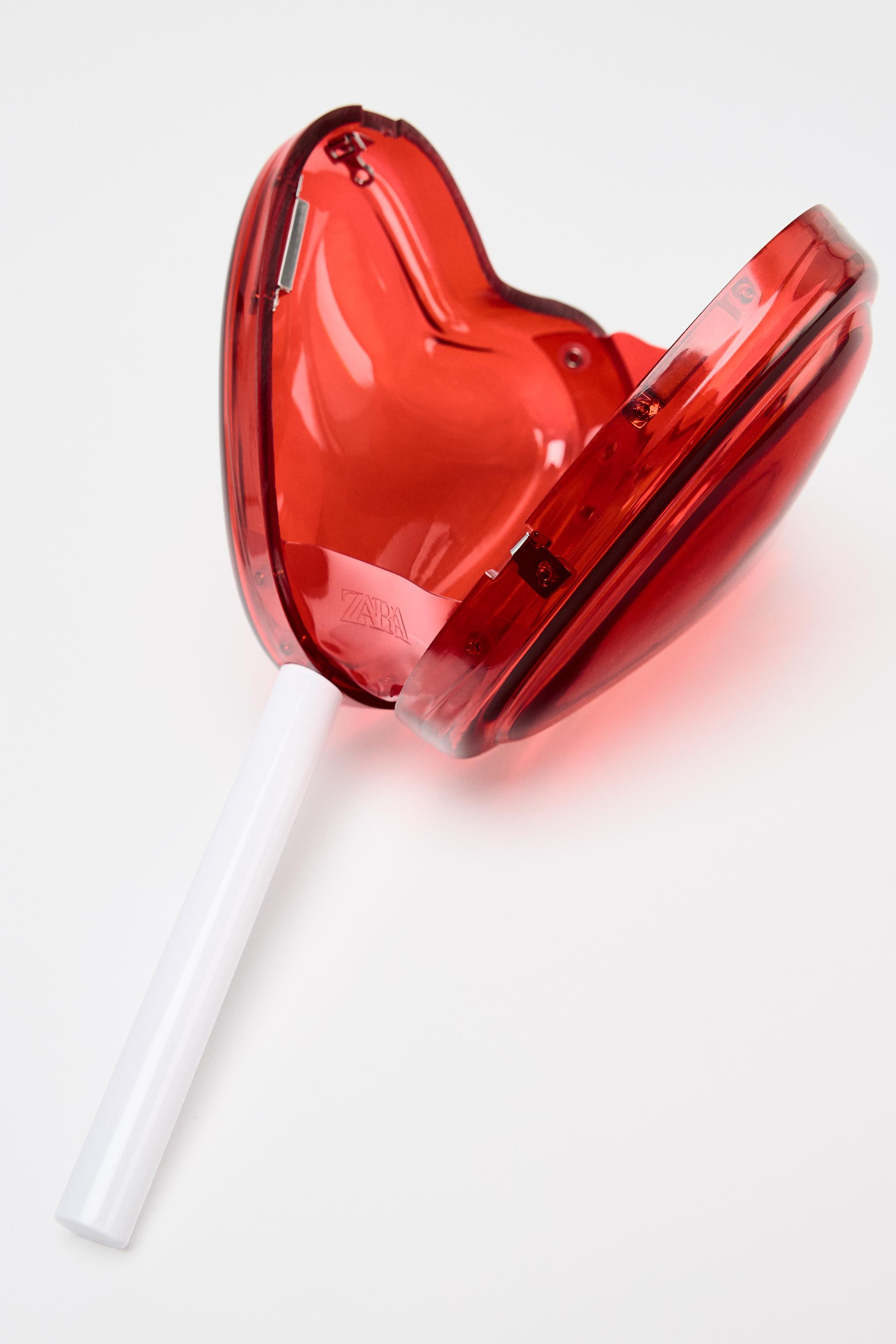 スペイン発送 ZARA リジッドロリポップハートバッグ 数量限定！ HARD HEART LOLLIPOP BAG - Red | ZARA United States