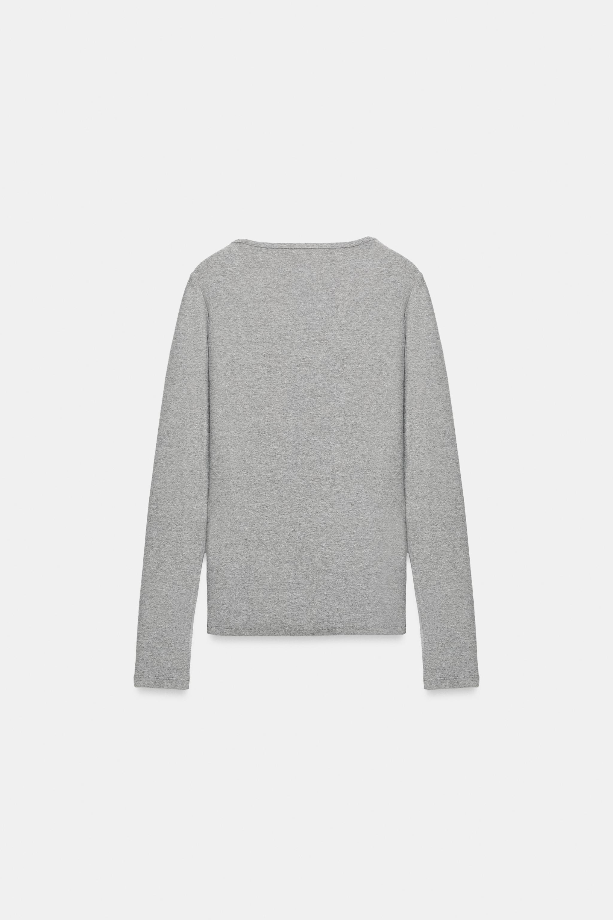 Zara KAYIK YAKALI RİBANA T-SHIRT görsel 7
