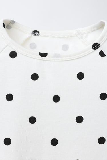 POLKA DOT T-SHIRT WITH MODAL - White by Zara - Image 2